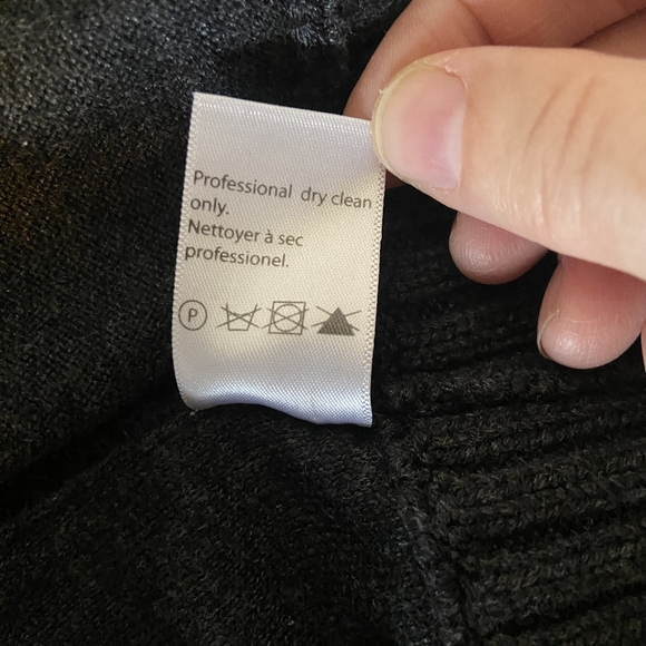 Silk wool Grey and Black Sweater Pullover Knit Sheer Sleeve - Size Med - Picture 13 of 13